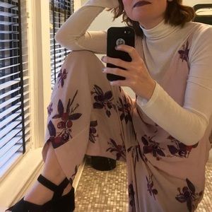 Free People v neck wide leg jumpsuit